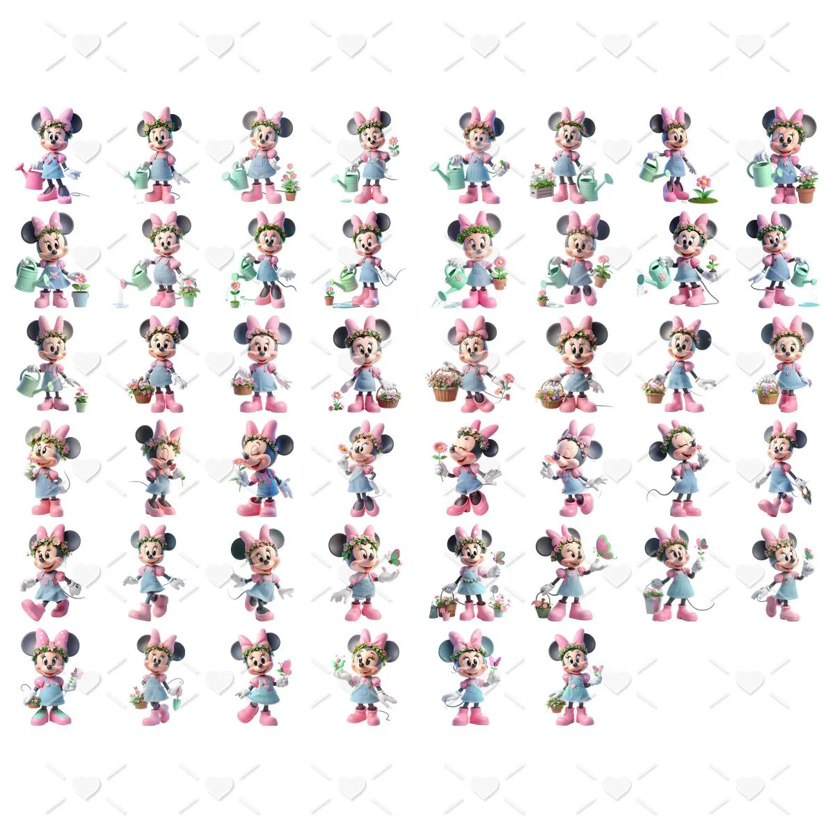 Kit Digital Jardim da Minnie Rosa Baby Png Ilustrações 3D 4 Kit Digital Jardim da Minnie Rosa Baby Png Ilustrações 3D