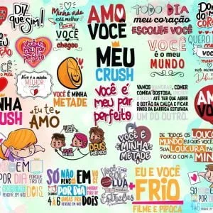 Kit Digital Lettering Frases Dia Dos Namorados Png Amor Love