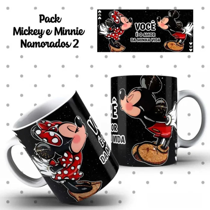 Kit Digital Mickey e Minnie p/ Canecas de Dia dos Namorados