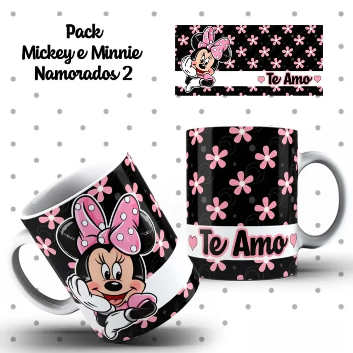 Kit Digital Mickey e Minnie p/ Canecas de Dia dos Namorados