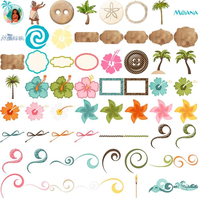 Kit Digital Moana PNG Imagens Ilustrações Personalizados
