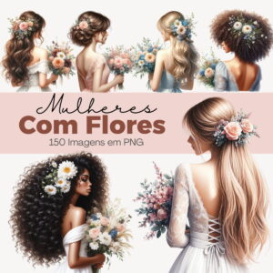 Kit Digital Mulheres com Flores PNG Fundo Transparente 8 kit digital mulheres com flores png sem fundos