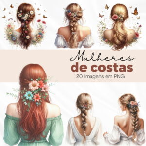 kit digital mulheres de costas png sem fundos