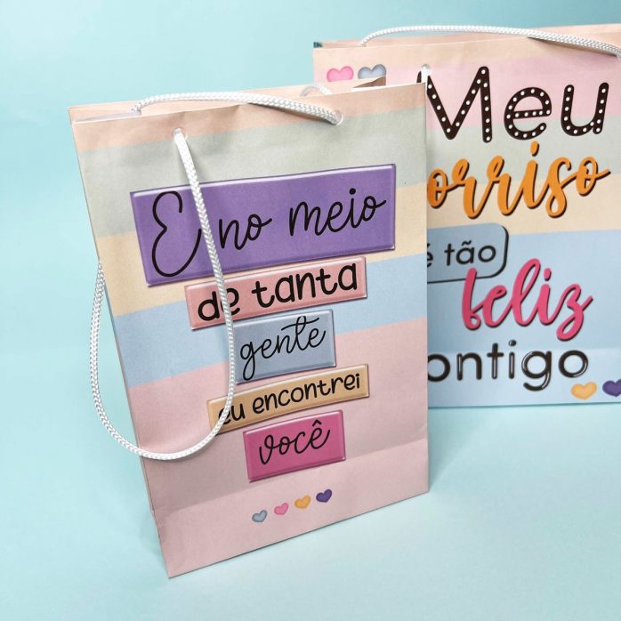Kit Digital Namorados Cards Sacola Caixinha Mimos Fofos Cute