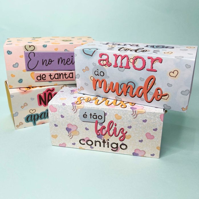 Kit Digital Namorados Cards Sacola Caixinha Mimos Fofos Cute