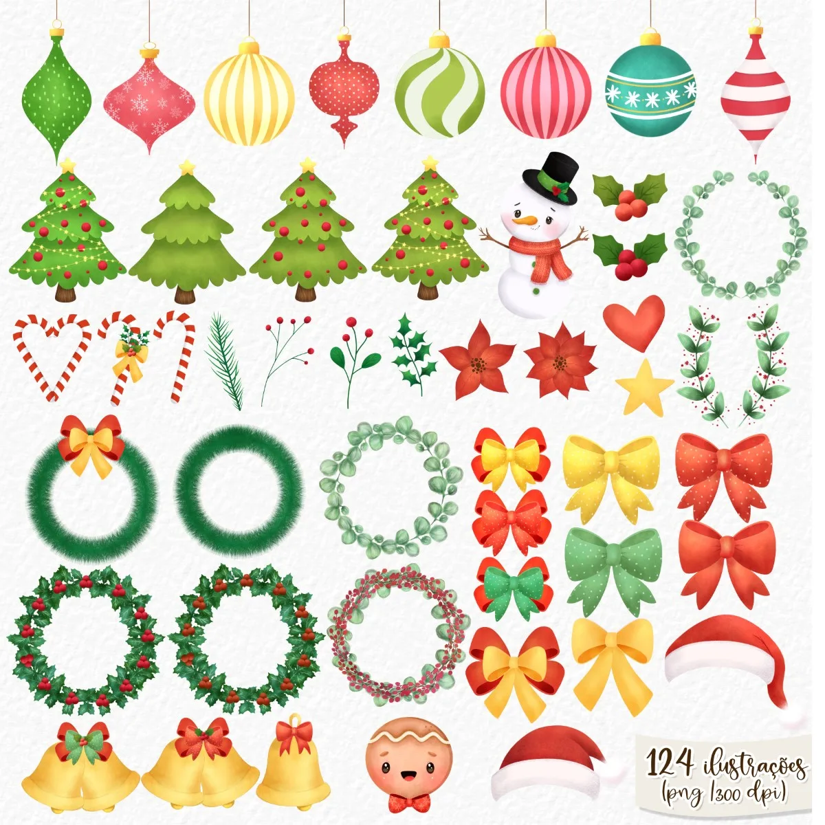 Kit Digital Natal Clássico +150 Frases e Figuras Fofas Png 4 Kit Digital Natal Clássico +150 Frases e Figuras Fofas Png