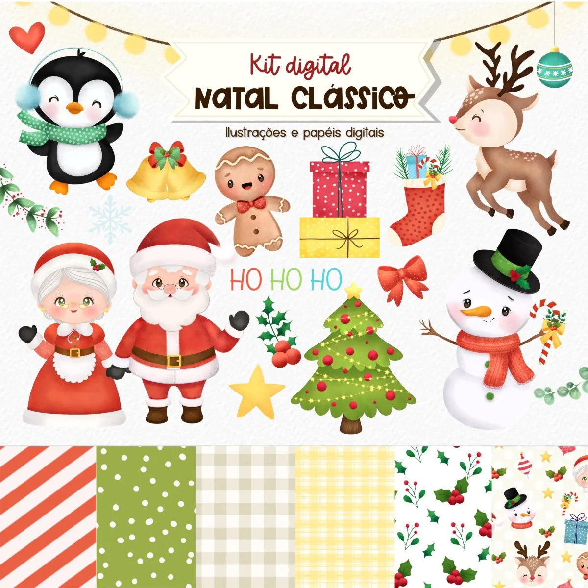Kit Digital Natal Clássico +150 Frases e Figuras Fofas Png 1 Kit Digital Natal Clássico +150 Frases e Figuras Fofas Png