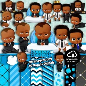 Kit Digital O Poderoso Chefinho Afro Ilustrações Bonequinhos