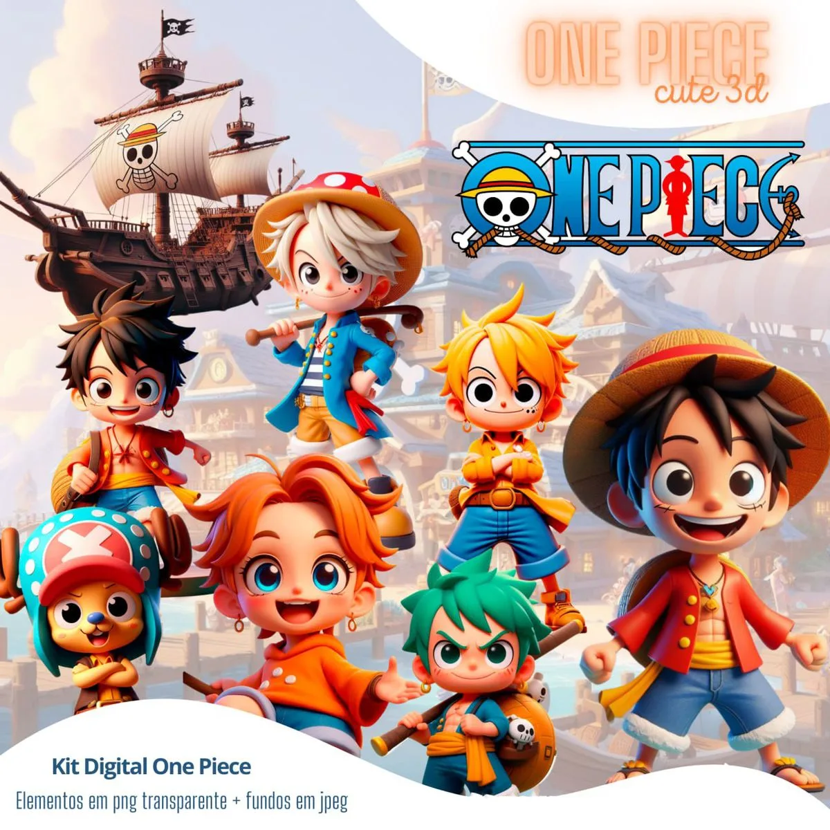 Kit Digital One Piece Png Ilustrações e Imagens Sem Fundo