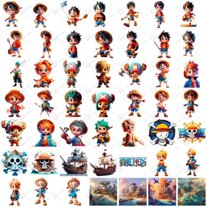 Kit Digital One Piece Png Ilustrações e Imagens Sem Fundo