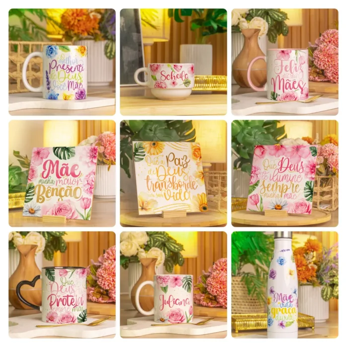 Kit Digital para Sublimação - Canecas Dia das Mães