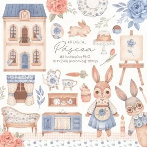 Kit Digital Páscoa Aquarela Png P Personalziados E Srapbook 24 Kit Digital Páscoa Aquarela Png P Personalziados E Srapbook