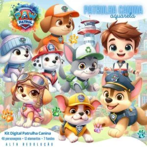 Kit Digital Patrulha Canina Aquarela Ilustrações Cliparts 7 Kit Digital Patrulha Canina Aquarela Ilustrações Cliparts