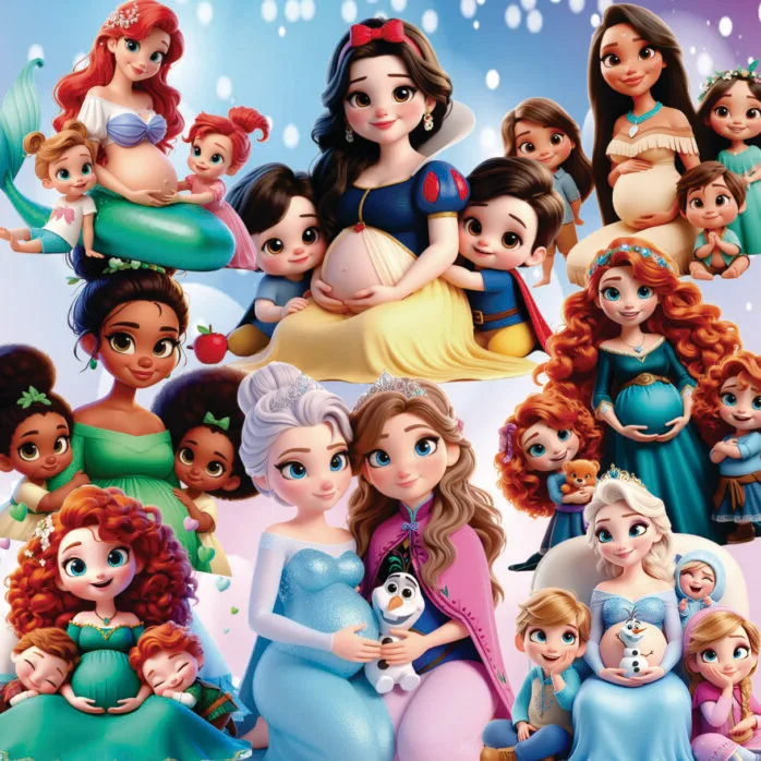 Kit digital Princesas Disney Gestantes Dia das Mães 2024