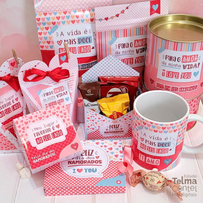 Kit Digital Printables + Imagens e Fundos Dia dos Namorados