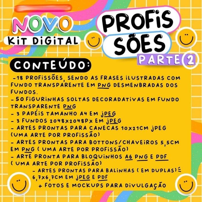 Kit Digital Profissões Artes Png Prontas P Criação Impressão