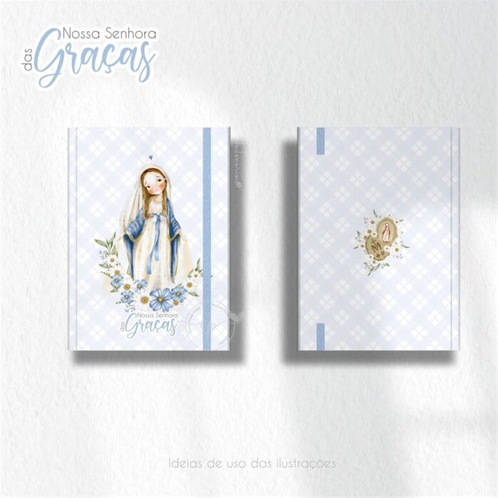 Kit Digital Santinhos Aquarelado Nossa Senhora das Graças V2