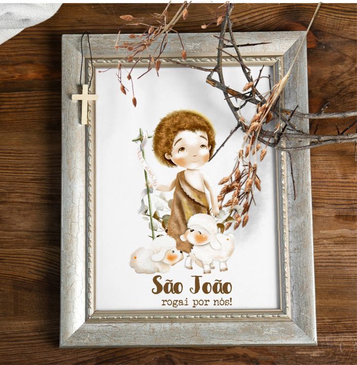 Kit Digital Santinhos Em Aquarela São Pedro e São João Png