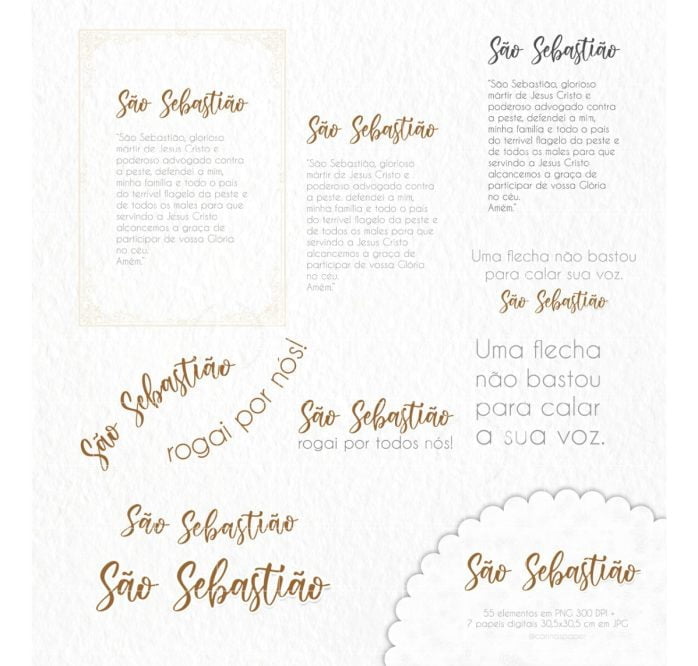Kit Digital Santinhos Em Aquarela São Sebastião Imagens Png