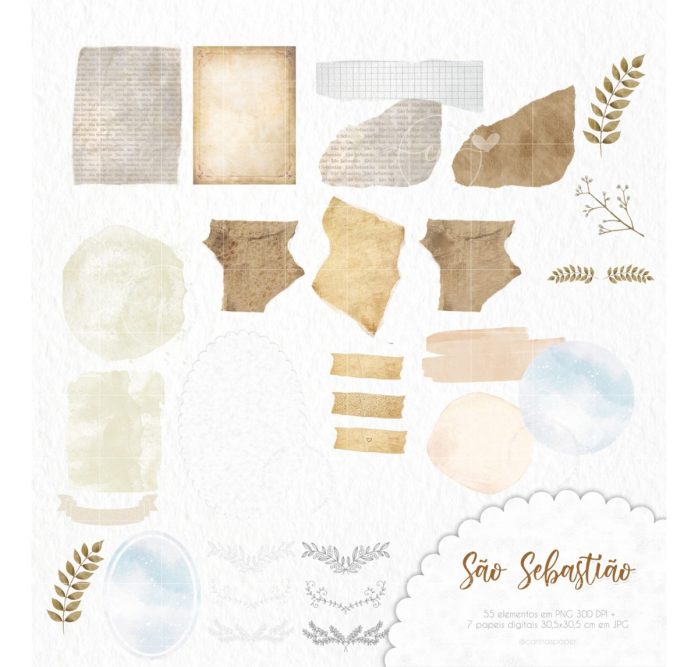 Kit Digital Santinhos Em Aquarela São Sebastião Imagens Png