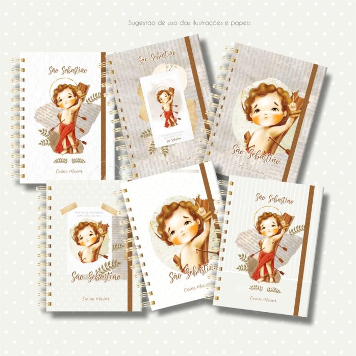 Kit Digital Santinhos Em Aquarela São Sebastião Imagens Png