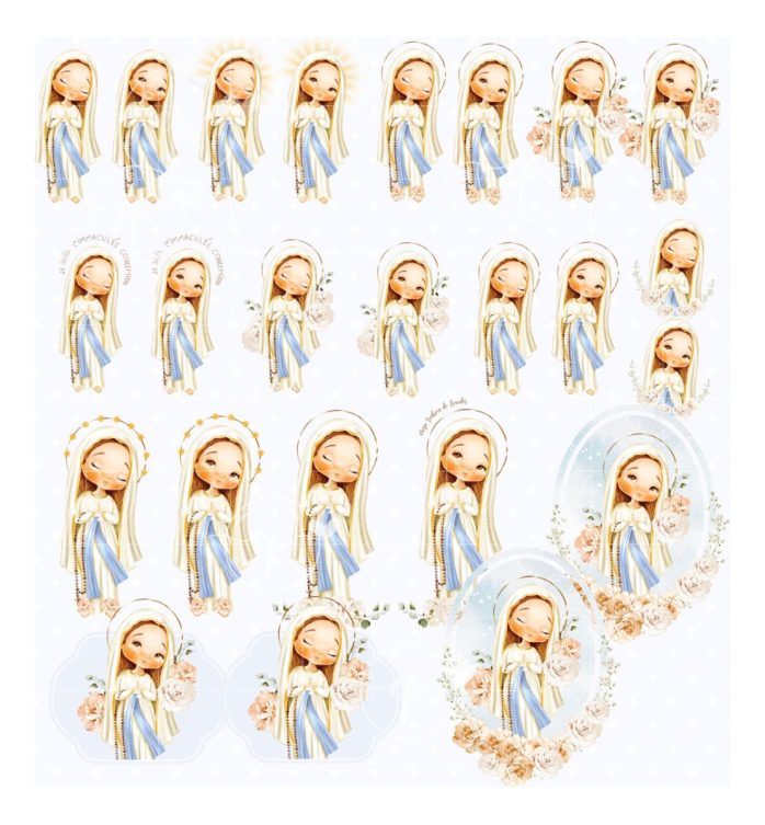 Kit Digital Santinhos Nossa Senhora De Lourdes Strapbook Png