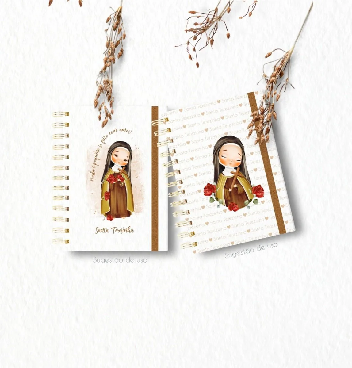Kit Digital Santinhos Santa Terezinha Aquarelada Strapbook