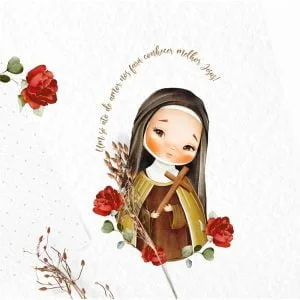 Kit Digital Santinhos Santa Terezinha Aquarelada Strapbook