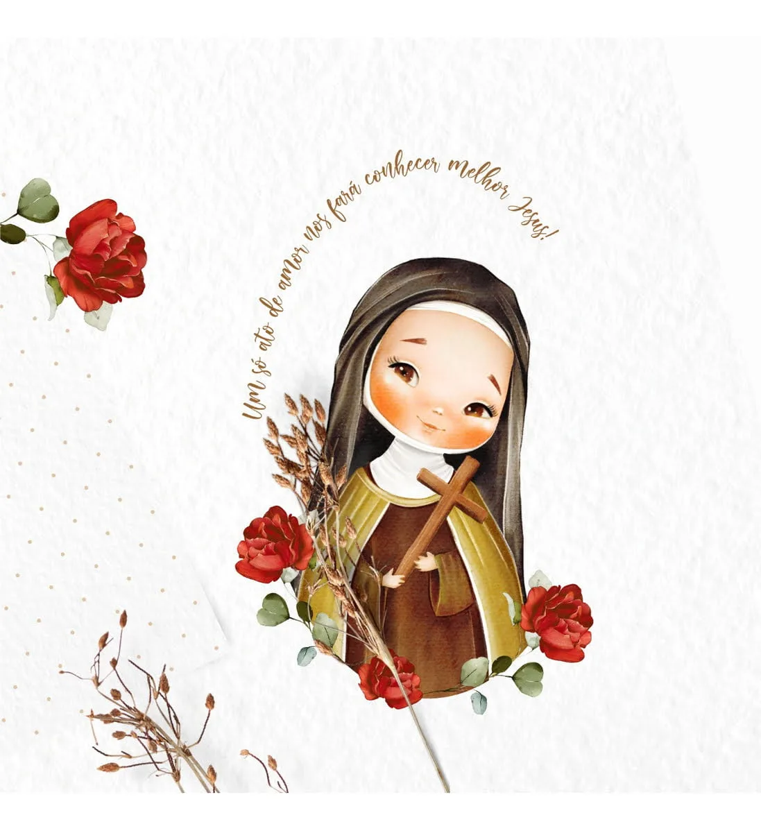 Kit Digital Santinhos Santa Terezinha Aquarelada Strapbook