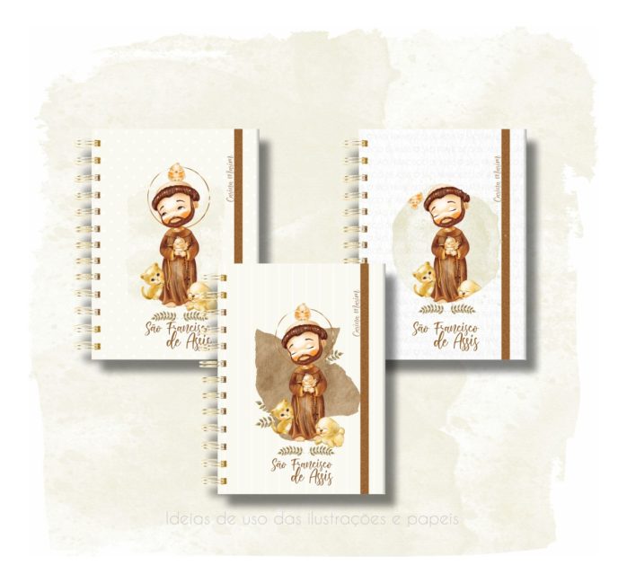 Kit Digital Santinhos São Francisco De Assis Aquarela Png