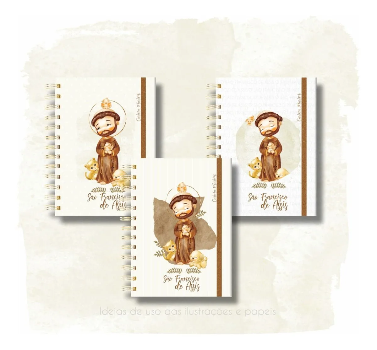 Kit Digital Santinhos São Francisco De Assis Aquarela Png