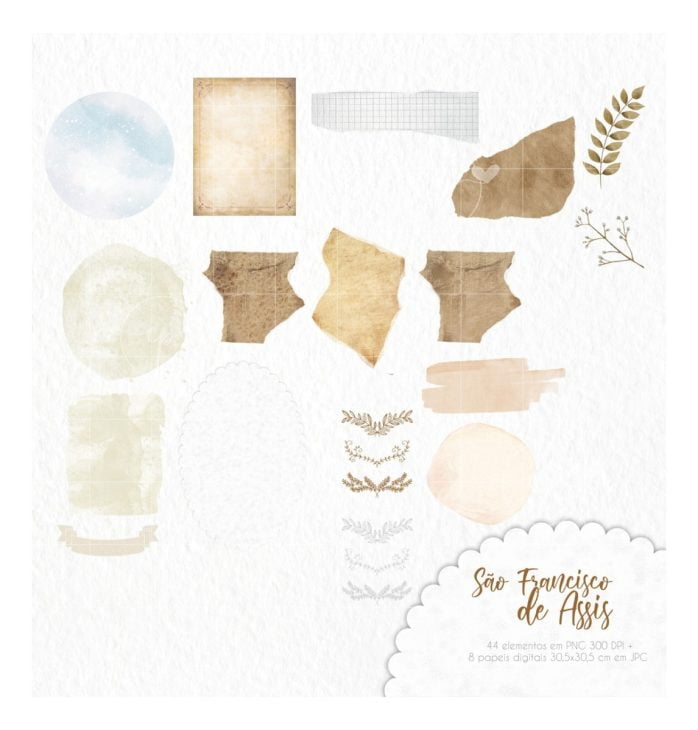 Kit Digital Santinhos São Francisco De Assis Aquarela Png