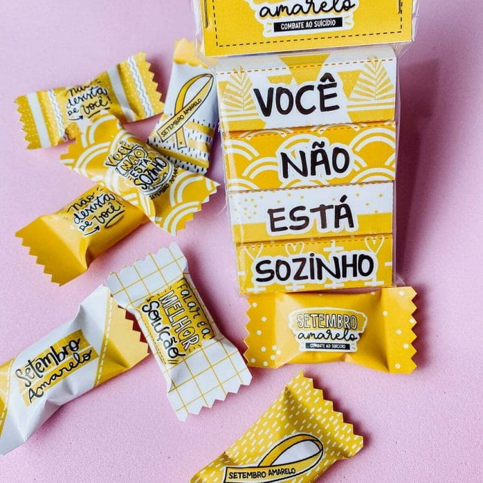 Kit Digital Setembro Amarelo Frases Balinhas Ilustrações - Imagem 5