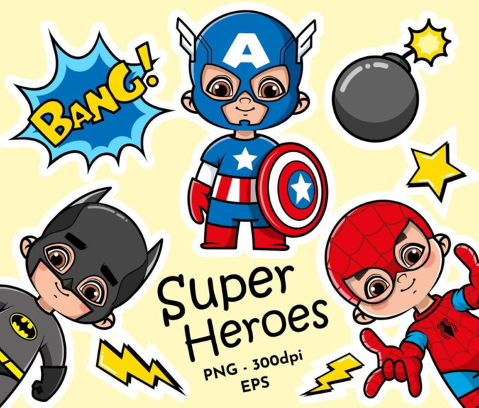 Kit Digital Super Heroes Cute