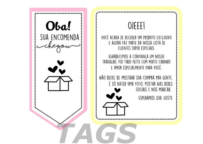 Kit Digital Tags Encomendas/Embalagens