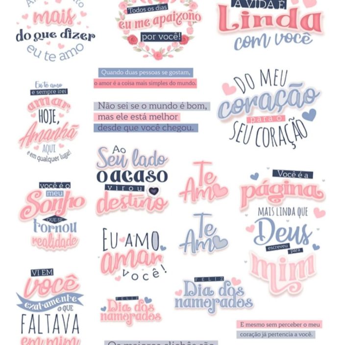 Kit Digital Ursinhos Namorados Frases E Ilustrações Mimosas