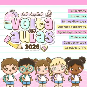 Kit Digital Volta As Aulas 2026 Para Etiquetas Escolares 10