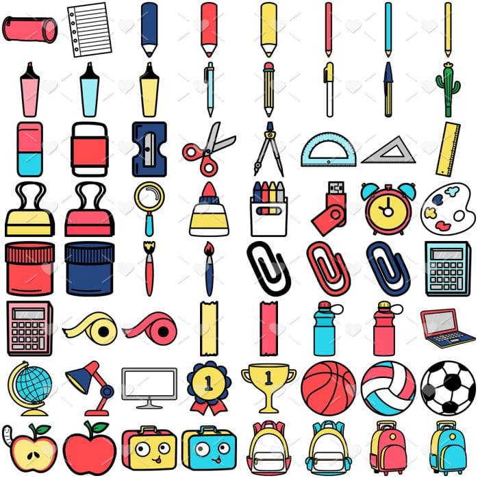 Kit Digital Volta Às Aulas Bonequinhos Fofos Alunos Escolar