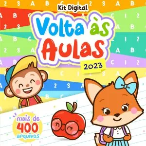 Kit Digital Volta Às Aulas Cadernos Figuras Tabuáda Cards