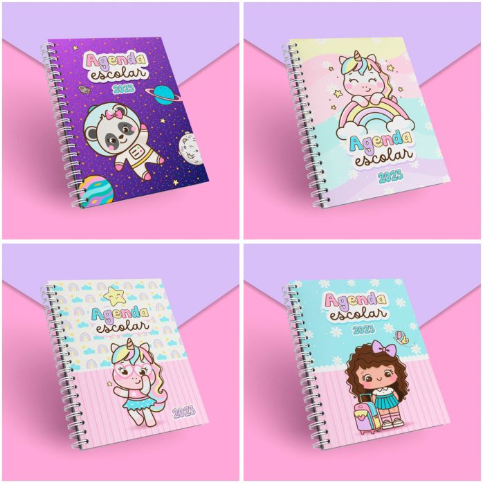 Kit Digital Volta Às Aulas Cadernos Figuras Tabuáda Cards