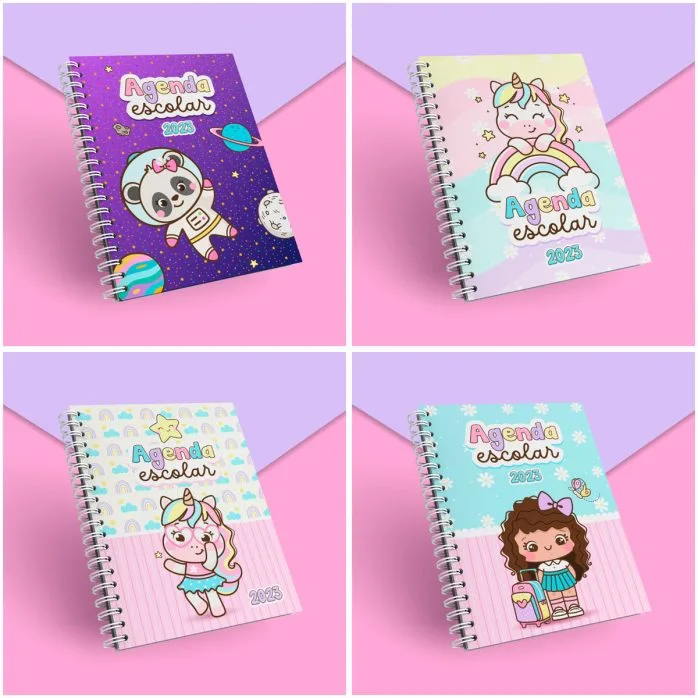Kit Digital Volta Às Aulas Cadernos Figuras Tabuáda Cards