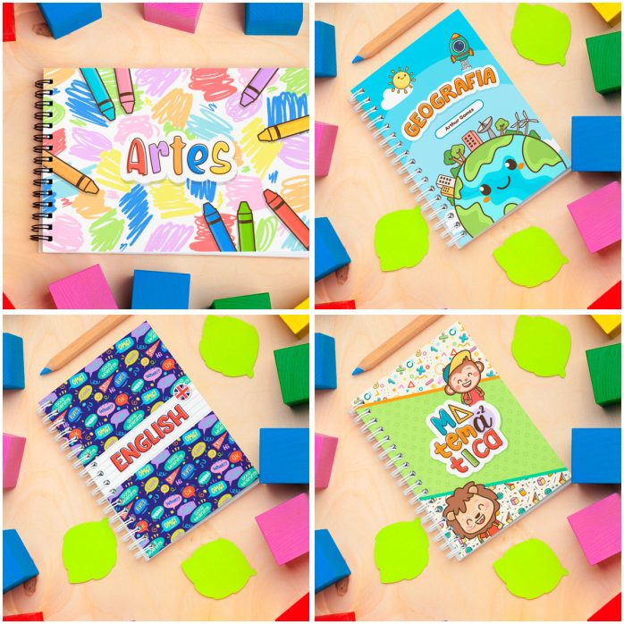Kit Digital Volta Às Aulas Cadernos Figuras Tabuáda Cards