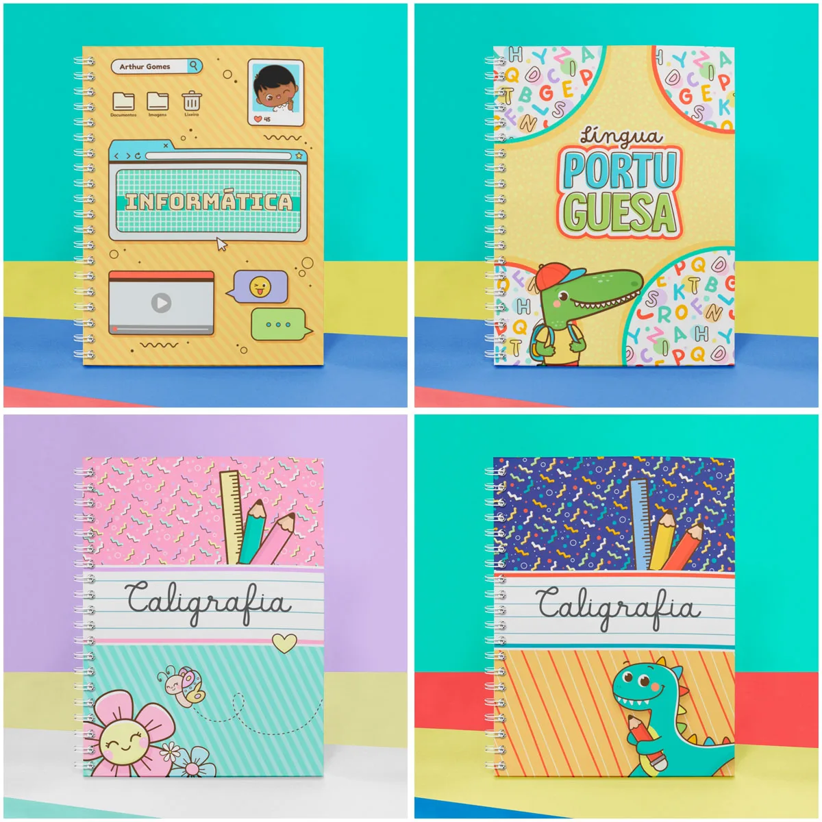 Kit Digital Volta Às Aulas Cadernos Figuras Tabuáda Cards 8 Kit Digital Volta Às Aulas Cadernos Figuras Tabuáda Cards