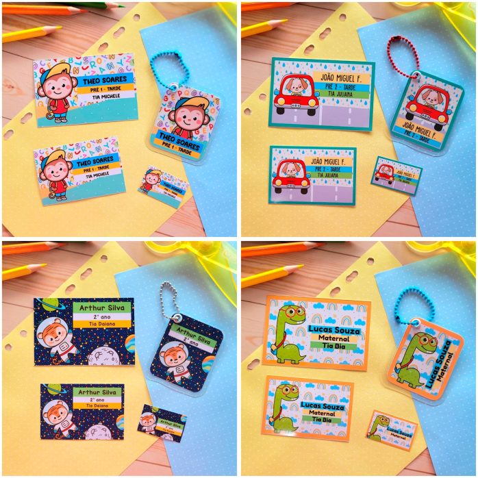 Kit Digital Volta Às Aulas Cadernos Figuras Tabuáda Cards
