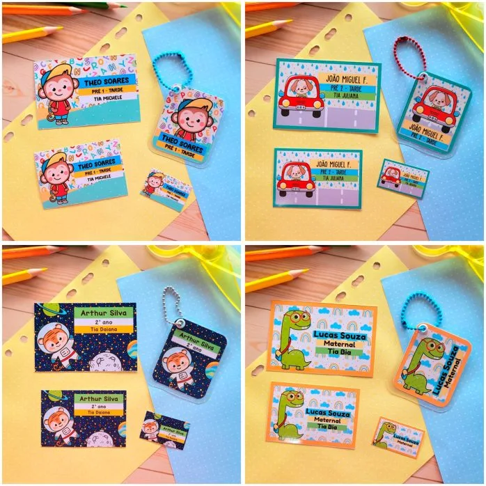 Kit Digital Volta Às Aulas Cadernos Figuras Tabuáda Cards