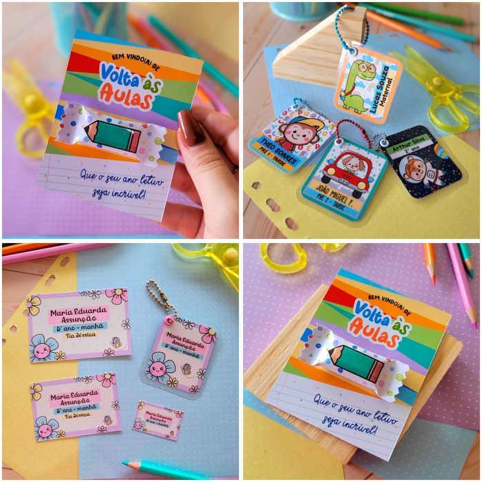 Kit Digital Volta Às Aulas Cadernos Figuras Tabuáda Cards