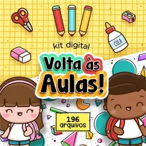 Kit Digital Volta Às Aulas Figuras Etiquetas Bonequinhos