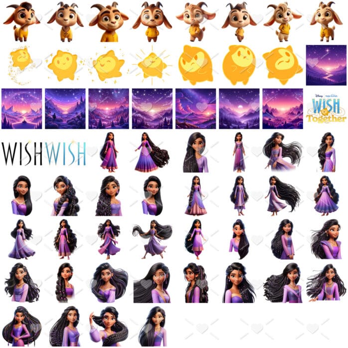 Kit Digital Wish O Poder dos Desejos Ilustrações 3D Png