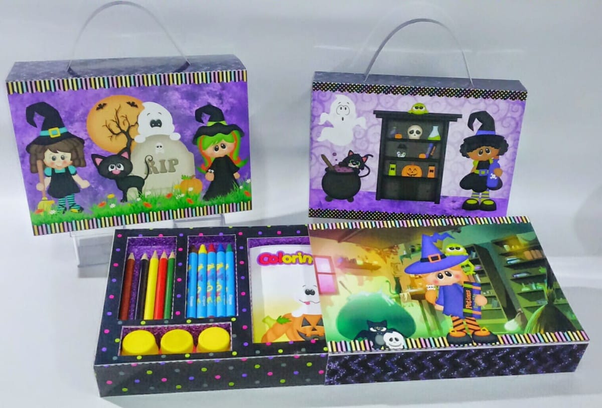 Kit Festa Halloween Bruxinhas Arquivo de Corte Digital 1 Kit Festa Halloween Bruxinhas Arquivo de Corte Digital