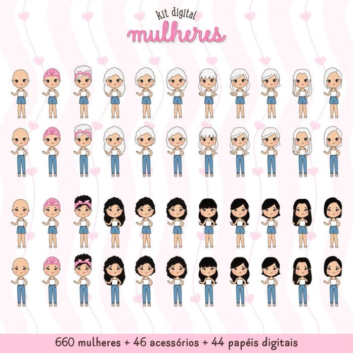 Kit Diversidade Feminina: 660 Mulheres + Acessórios